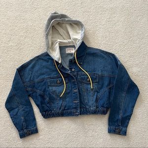Denim jacket with hood